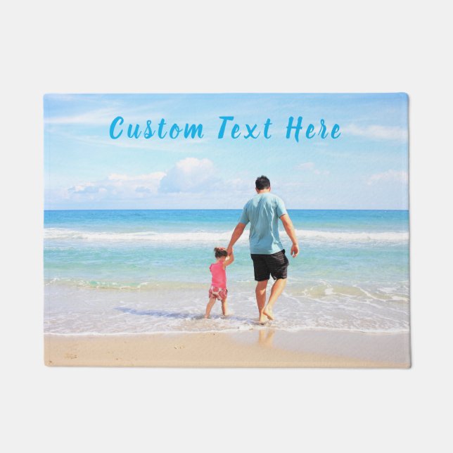 Tapete de Entrada Personalizado com Foto e Texto (Frente)
