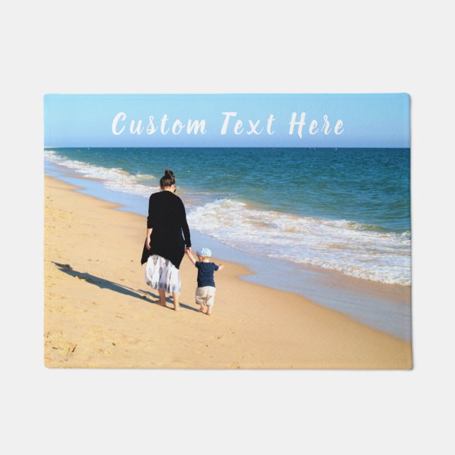 Tapete de Entrada Personalizado com Foto e Texto P (Frente)