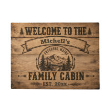 Tapete de entrada personalizado para cabana de fam