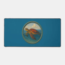 Tapete de Mesa Azul Oceano Tartaruga Marinha
