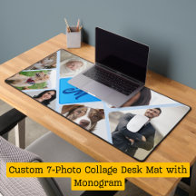 Tapete de mesa com colagem de 7 fotos personalizad