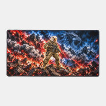 Tapete de Mesa Gamer Largo Águia Americana Tático