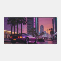 Tapete de Mesa Vibe GTA 6 Carro Retro Neon