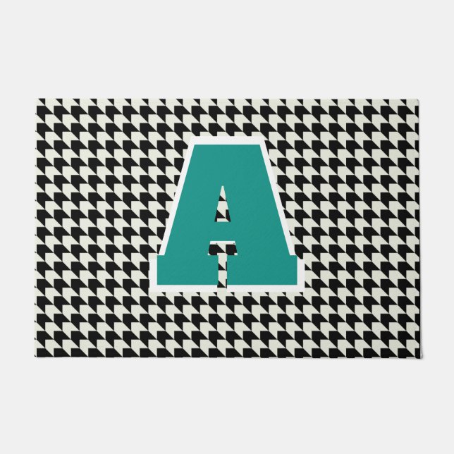 Tapete de monograma Houndstooth (Frente)