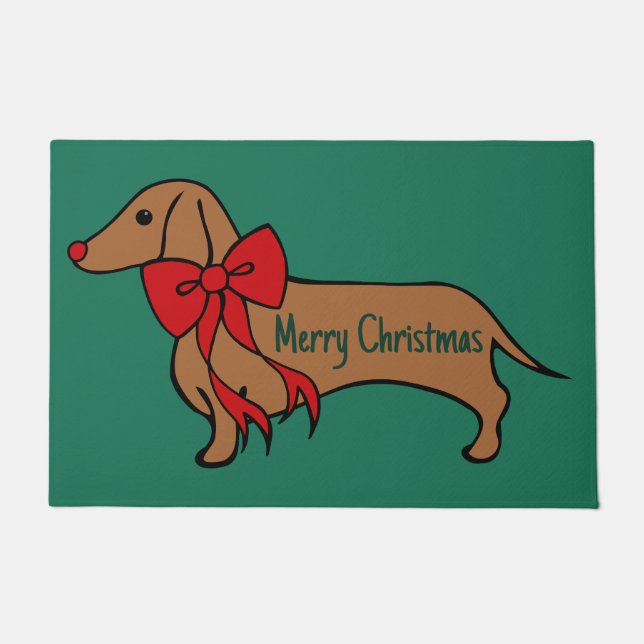 Tapete de Natal Cachorrinho Dachshund  (Frente)