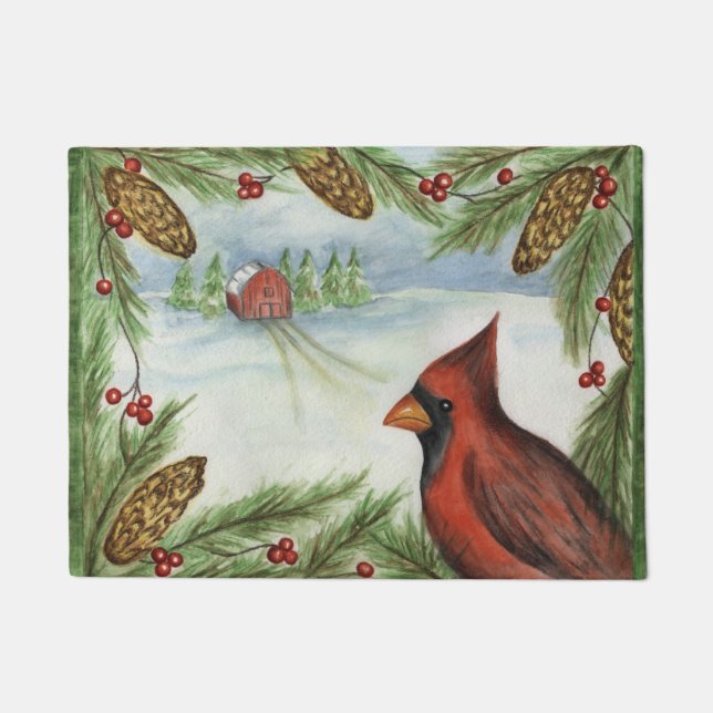 Tapete de Natal Cardinal Vermelho (Frente)
