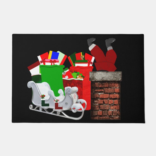 Tapete de Natal do Papai Noel Preso (Frente)