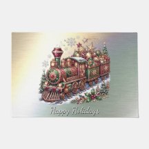 Tapete de Natal Festivo de Trem de Natal