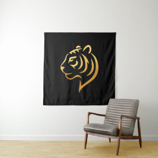 Tapete De Parede 黄金の虎 Gold Tiger – Arte Minimalista Japonês