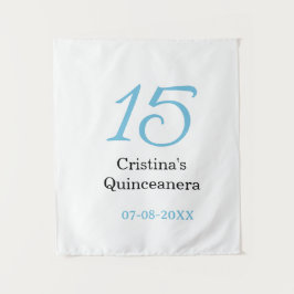 Tapete De Parede 15th quinceanera birthday blue black bold letter n
