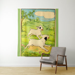 Tapete De Parede 1914 dois cães correndo