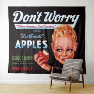 Tapete De Parede 1930s Não se preocupe com a etiqueta da fruta das