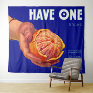 Tapete De Parede 1940s têm um impressão de etiqueta de caixa laranj