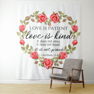 Tapete De Parede 1 Corintianos 13:4 O amor é o coração floral do pa