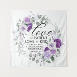 Tapete De Parede 1 Coríntios 13:4 Amor é Paciente Flor Violeta