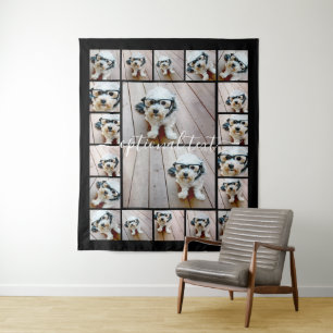 Tapete De Parede 20 Colagem de Fotos Texto Opcional — fundo preto