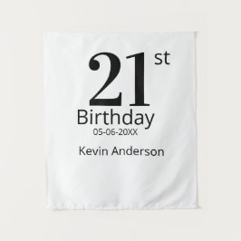 Tapete De Parede 21st birthday bold letter name date simple man boy