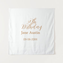 Tapete De Parede 30th birthday copper brown simple stylish name dat