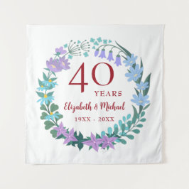 Tapete De Parede 40 anos Ruby Floral Bluebell Lilac Wreath