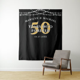 Tapete De Parede 50º Aniversário ANOS PARA SEMPRE Ouro Negro