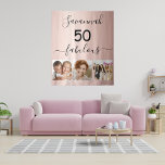 Tapete De Parede 50 fotos personalizadas, fabulosas, rosa dourado d<br><div class="desc">Para uma surpresa da 50ª festa de aniversário. Uma colagem de 3 fotos de si mesma, amigos, família, interesse ou animais de estimação. Um ouro rosa feminino, feminino, cor de fundo de gradiente rosa. Personalize e adicione seu nome e 50 anos. O texto: Fabuloso é escrito com um script de...</div>