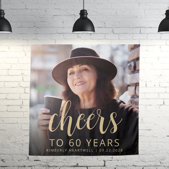 Tapete De Parede 60ª Festa de aniversário de saudações de script Do (Criador carregado)