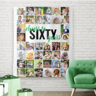 Tapete De Parede 60º Aniversário Alega 60 anos 40 Foto Colagem