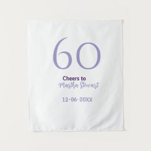 Tapete De Parede 60 & fabuloso aniversário roxo nome data estilo