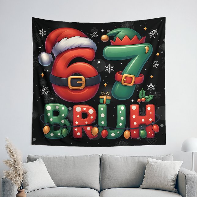 Tapete De Parede 67 Meme Seis Sete Bruh Natal Divertido 6 7 (Criador carregado)