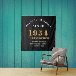 Tapete De Parede 70 Birthday 1954 Chic Dourado Elegante