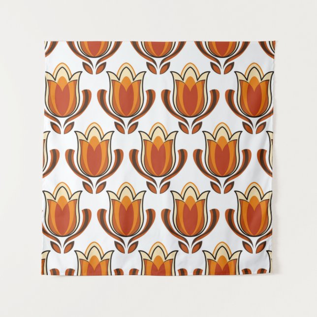 Tapete De Parede 70's retro pattern material illustration70s,1970,p (Frente)