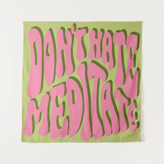 Tapete De Parede 70s Retrospectiva: Poster de Motivação 'Meditação' (Frente)