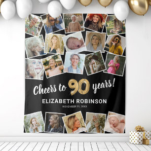 Tapete De Parede 90 Birthday Multi Photo Backdrop