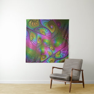 Tapete De Parede A Arte Fractal Abstrata Moderna Luminosa Colorida