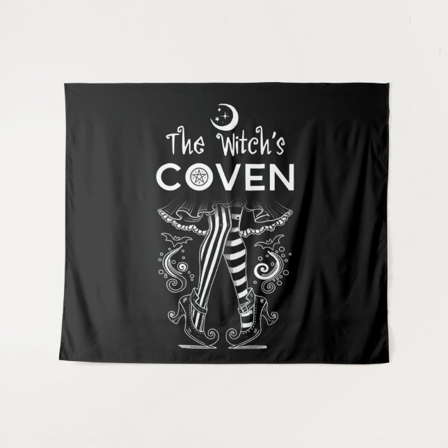 Tapete De Parede A Coven da Bruxa Pernas Bruxas Halloween (Frente (Horizontal))