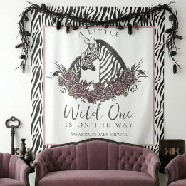 Tapete De Parede A Little Wild One Baby Zebra Print Backdrop
