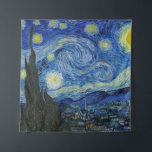 Tapete De Parede A Noite Estrelada, 1889, por Vincent van Gogh<br><div class="desc">A Noite Estrelada,  1889,  por Vincent van Gogh. Ele mostra a visão da janela voltada para leste da sua sala de asilo em Santo-Rémy-de-Provence,  logo antes do nascer do sol,  com a adição de uma vila imaginária.</div>