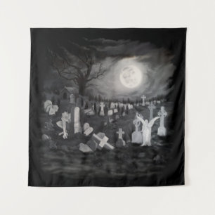 Tapete De Parede À noite no cemitério - Anjo com o Diabo