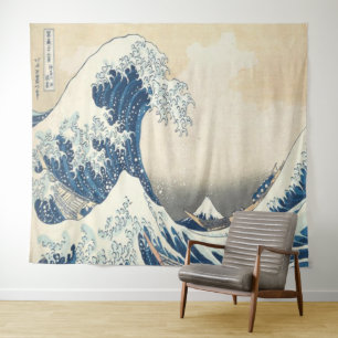 Tapete De Parede A onda do Excelente de Kanagawa Ukiyo-e Japonês