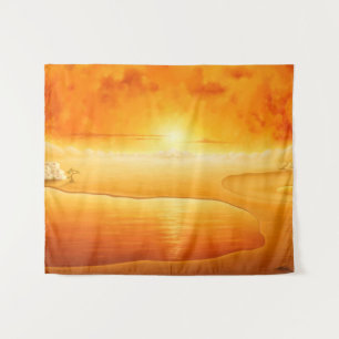 Tapete De Parede A pintura do deserto do pôr do sol surrealista "Ch