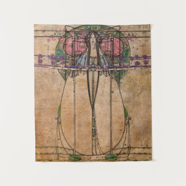 Tapete De Parede A Rainha de maio por Margaret Macdonald Mackintosh (Frente)