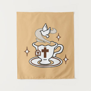 Tapete De Parede A vida é doce com Jesus - Taça Cristã Faith Tea