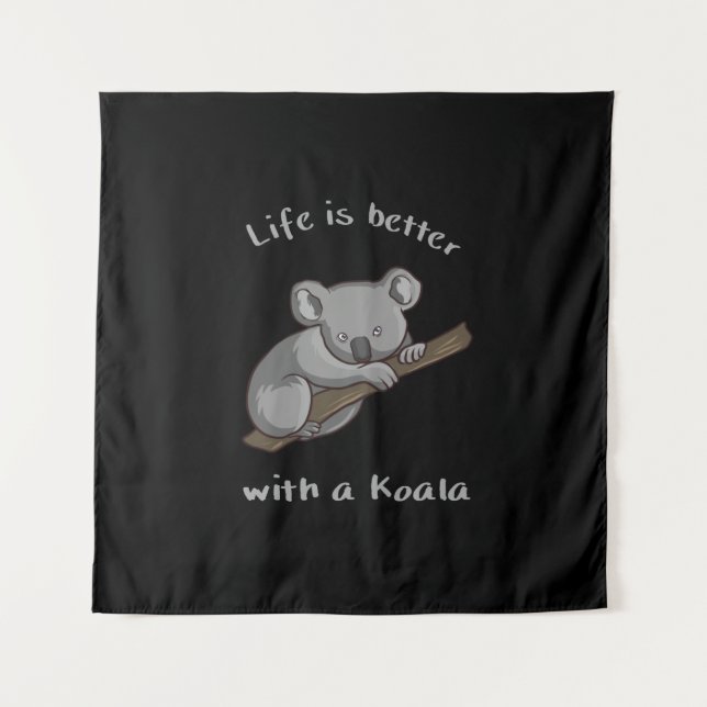 Tapete De Parede A Vida É Melhor Com Koala (Frente)