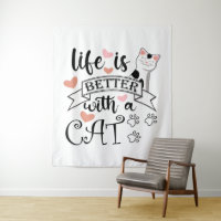 A vida é melhor com um slogan de citação do Cat