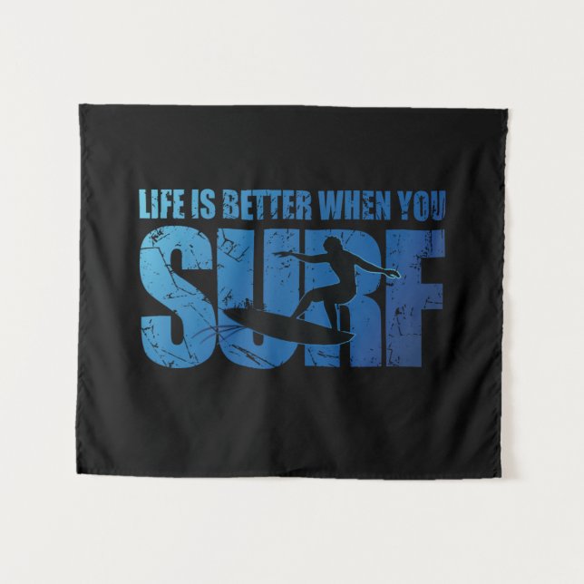 Tapete De Parede A Vida É Melhor Quando Você Surf (Frente (Horizontal))