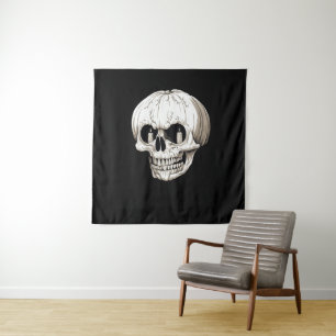 Tapete De Parede Abóbora de Cranio Halloween Gótico