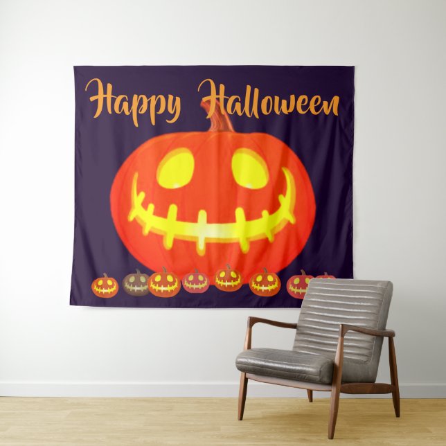 TAPETE DE PAREDE ABÓBORA DE HALLOWEEN (In Situ (Horizontal))