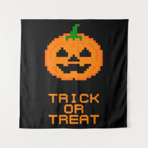 TAPETE DE PAREDE ABÓBORA DE HALLOWEEN - DOCE OU TRAVESSURA
