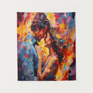 Tapete De Parede Abraço Romântico Expressão Abstrato amor Arte