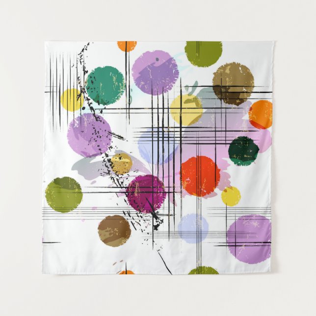 Tapete De Parede abstract background pattern, with circles, lines,  (Frente)